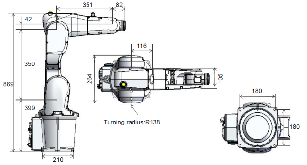 Основные размеры робота IRB IRB 1200-5-0.9 